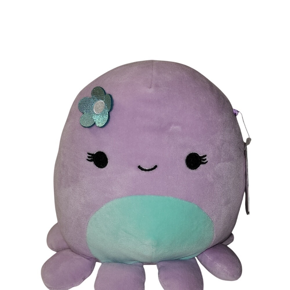 Squishmallows NWT‎ Violet The Octopus 8" With Green Flower